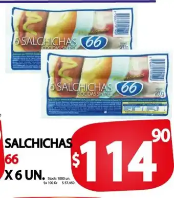 Supermercados Mariano Max Salchichas 66 x 6un oferta
