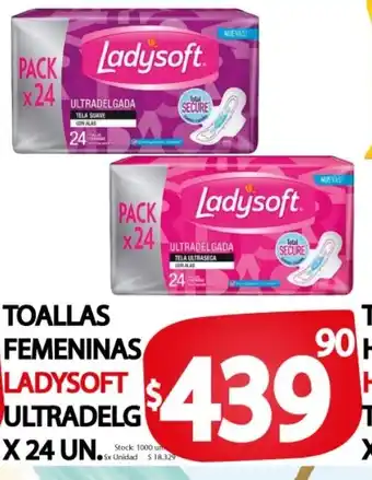 Toallas Femeninas Ladysoft Ultradelg x 24un