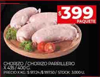 Supermercados DIA Chorizo / Chorizo Parrillero x 435/400g oferta