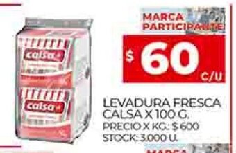 Supermercados DIA Levadura Fresca Calsa x 100g oferta