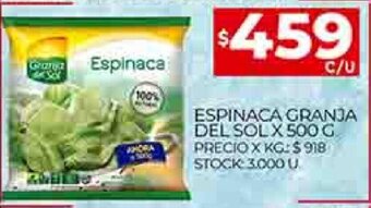 Supermercados DIA Espinaca Granja Del Sol x 500g oferta