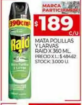 Supermercados DIA Mata polillas y larvas raid oferta