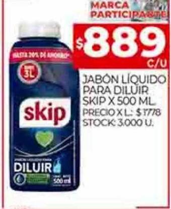 Supermercados DIA Jabón líquido para diluir skip oferta