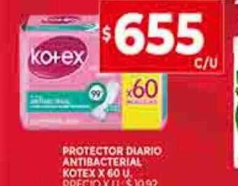 Supermercados DIA Protector diario antibacterial kotex oferta