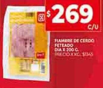 Supermercados DIA Fiambre de cerdo feteado dia oferta