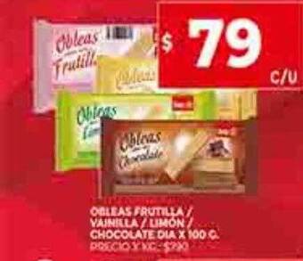 Supermercados DIA Obleas frutilla vainilla limón chocolate dia oferta