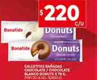 Supermercados DIA Galletitas banadas chocolate chocolate blanco donuts oferta