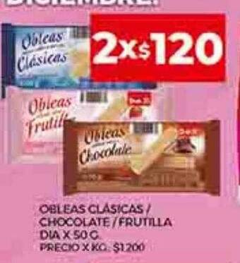 Supermercados DIA Obleas clásicas chocolate frutilla dia oferta