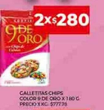 Supermercados DIA Galletitas chips color 9 de oro oferta