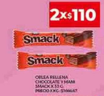 Supermercados DIA Oblea rellena chocolate y mani smack oferta