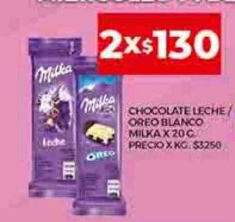 Supermercados DIA Chocolate leche oreo blanco milka oferta