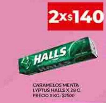 Supermercados DIA Caramelos menta lyptus halls oferta