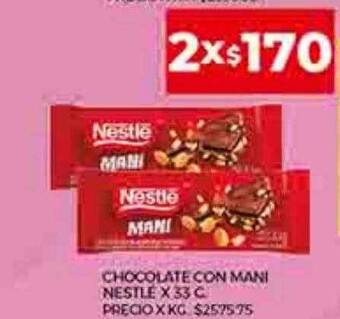 Supermercados DIA Chocolate con mani nestle oferta
