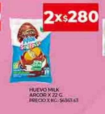Supermercados DIA Huevo milk arcor oferta