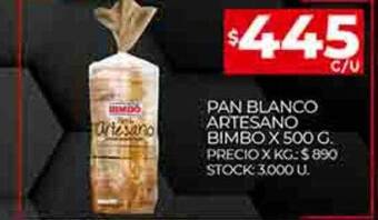 Supermercados DIA Pan blanco artesano bimbo oferta