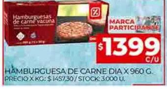 Supermercados DIA Hamburguesa de carne dia oferta