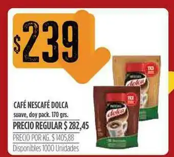 Supermercados Vea Café Nescafé Dolca Suave, Doy Pack. 170 Grs oferta