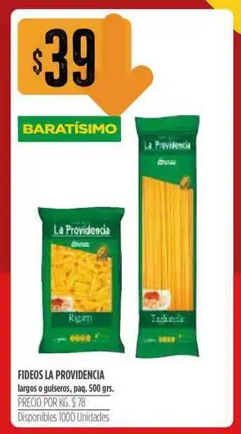 Supermercados Vea Fideos La Providencia Largos O Guiseros, Paq. 500 Grs oferta
