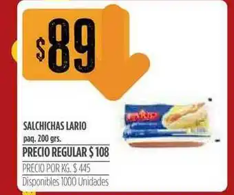 Supermercados Vea Salchichas Lario Paq. 200 Grs oferta