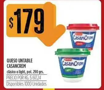 Supermercados Vea Casancrem Queso Untable Clásico O Light, Pot. 290 Grs. oferta