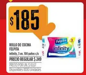Supermercados Vea Rollo De Cocina Felpita Infinity, 3 Un. 100 Paños C-U oferta