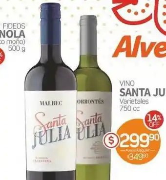 Alvear Vino Santa Ju Varietales 750cc oferta