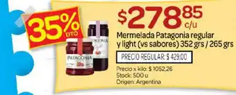 Josimar Mermelada Patagoina Regular Y Light Vs Sabores oferta