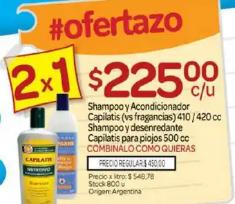 Josimar Shampoo Y Acondiionador Capilatis Vs Fragancias Shampoo Y Desenredante Capilatis Para Piojos 500cc oferta