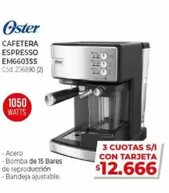 Naldo Lombardi Cafetera Espresso Em6603ss Oster oferta