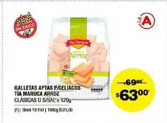 Atomo Conviene Galletas Aptas P Celiacos Tia Tia Maruca Arroz Clásicas O S Sal x 120g oferta