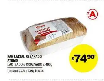 Atomo Conviene Pan Lactal Rebanado Atomo Lacteado O C Salvado x 400g oferta