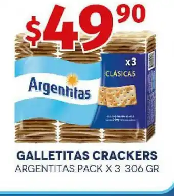 Galletitas Crackers Argentitas Pack x 3 306gr