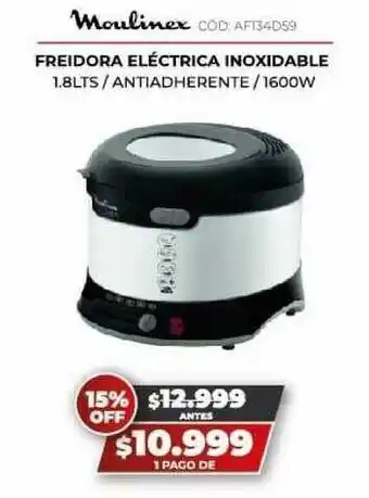 Novogar Freidora Eléctrica Inoxidable Moulinex oferta