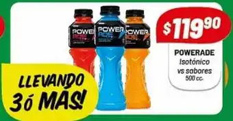 Almacor Powerade isotónica vs sabores 500 cc oferta