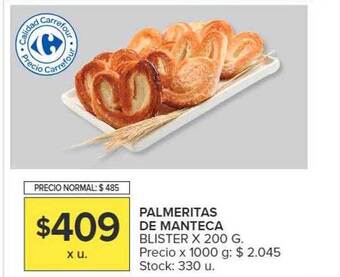 Carrefour Market Palmeritas de manteca oferta