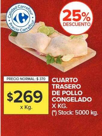 Carrefour Market Cuarto trasero de pollo congelado oferta