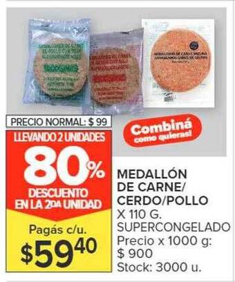 Carrefour Market Medallón de carne-cerdo-pollo oferta
