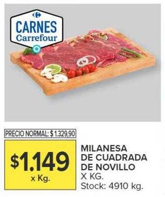 Carrefour Market Milanesa de cuadrada de novillo oferta