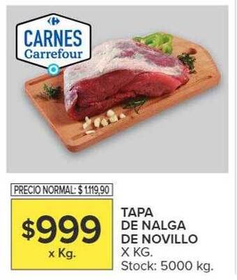 Carrefour Market Tapa de nalga de novillo oferta