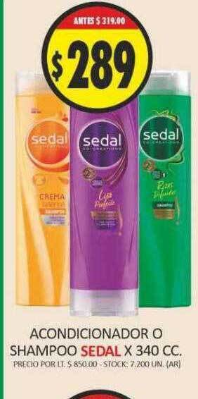 Supermercados Becerra Acondicionador o shampoo sedal oferta