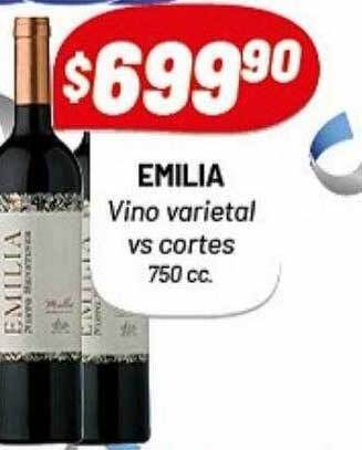 Almacor Emilia vino varietal vs cortes 750 cc oferta