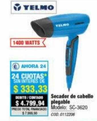 Secador de cabello plegable yelmo