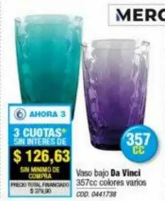 Vaso bajo de vinci mercator