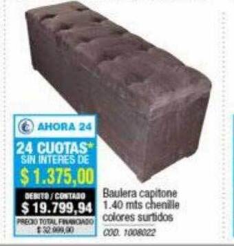 Rio Shop Deco Baulera capitone 1.40 mts chenille colores surtidos oferta
