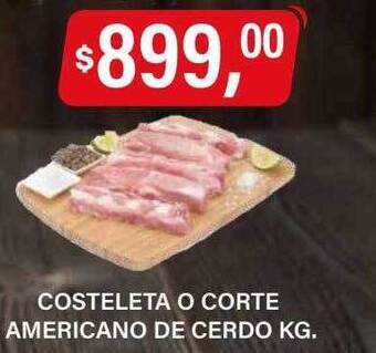 Supermercados Damesco Costeleta o corte americano de cerdo oferta
