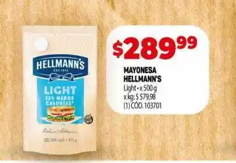 Makro Mayonesa hellmann's light x 500g oferta