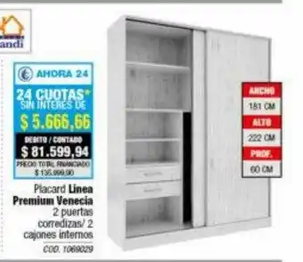 Rio Shop Deco Placard linea pemium venecia orlandi oferta