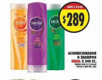 Supermercados Becerra Acondicionador o shampoo sedal oferta