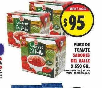 Supermercados Becerra Pure de tomate sabores del valle oferta