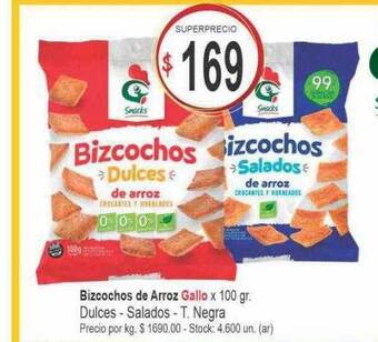 Supermercados Becerra Bizcochos de arroz gallo oferta